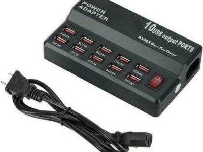 Βάση Φόρτισης με 10 Θύρες USB-A 60W σε Μαύρο χρώμα