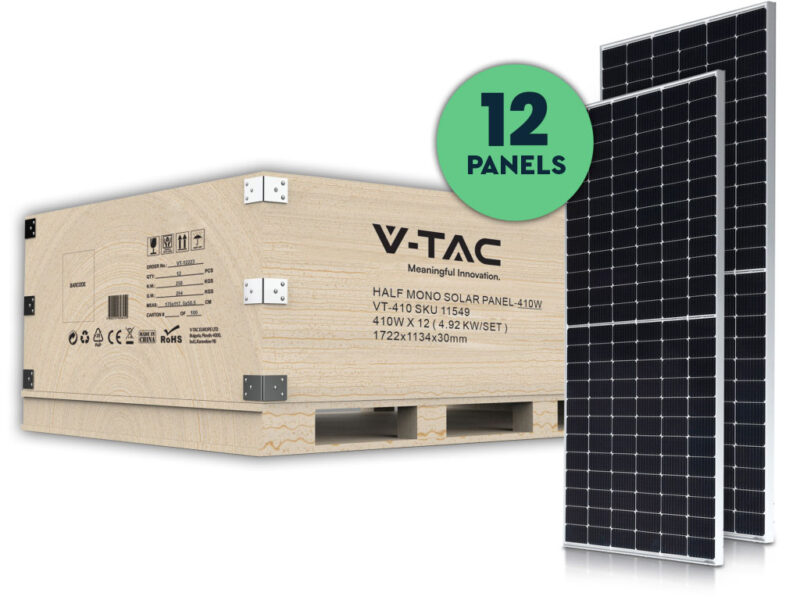 SET Solar Panel Slim Mono 410W 12 τεμαχίων 4.92kW 11549 V-TAC