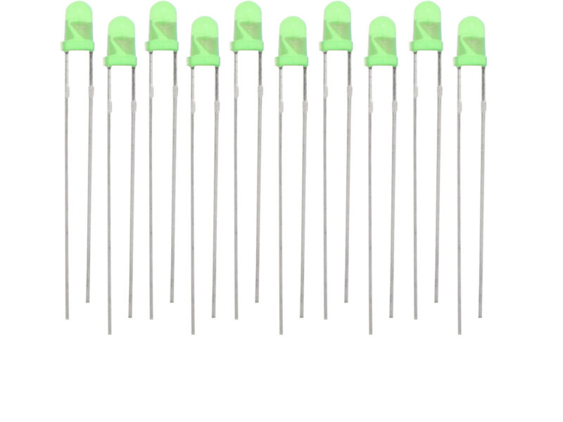 Σετ LED λαμπάκια 3mm πράσινα 2.2V 10 τεμαχίων DM-6017
