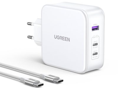 Fast Charger Nexode UGREEN 15339, GaN, 140W (White)+Καλώδιο USB-C – USB-C 1,5m – λευκό (White)