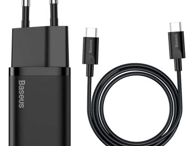 Φορτιστής Baseus Super Si 1C USB-C με Καλώδιο USB-C 1m PD 25W