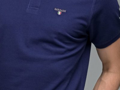 Ανδρικό μονόχρωμο πόλο μπλουζάκι Μαύρο&Μπλε Navy- Classic Fit