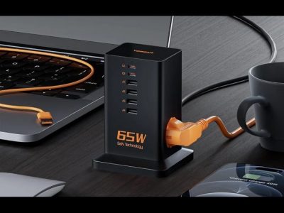TESSAN 8 IN 1 GaN POWER STRIP 2xSCHUKO 4xUSB 2xTYPE-C 65W WITH CABLE 2M BLACK - TESSAN (TS-FS02DE00)