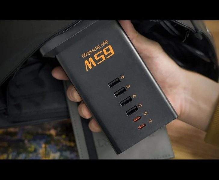 TESSAN 8 IN 1 GaN POWER STRIP 2xSCHUKO 4xUSB 2xTYPE-C 65W WITH CABLE 2M BLACK - TESSAN (TS-FS02DE00)