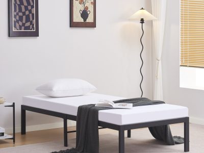 ΚΡΕΒΑΤΙ ΥΠΟΣΤΡΩΜΑ RANTO HM695.01 ΜΕΤΑΛΛΙΚΟ ΜΑΥΡΟ ΓΙΑ ΣΤΡΩΜΑ 190x90εκ