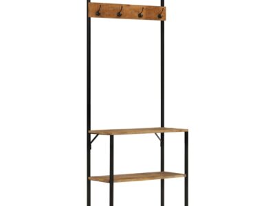 Καλόγερος Χώρο Αποθ. Παπουτσιών 68x30x182 εκ Μασίφ Ακατ. Μάνγκο